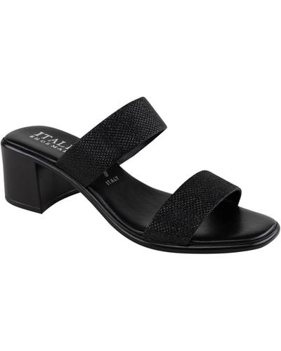 Italian Shoemakers Frannie Mid Heel Sandal - Black