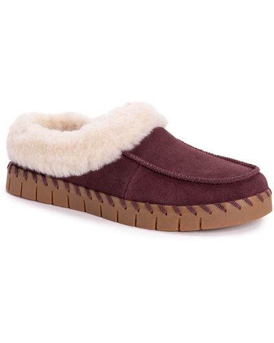 Muk Luks Flexi Faux Shearling Lined Slipper - Purple