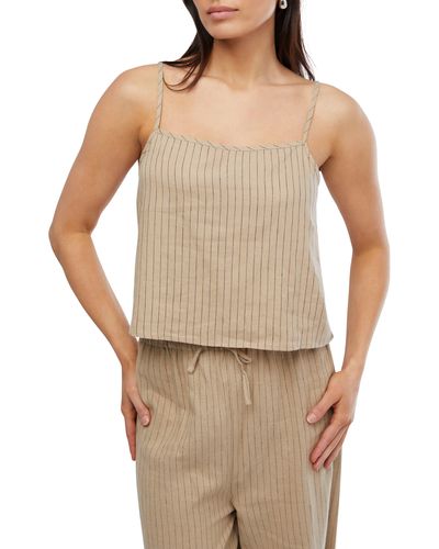 WeWoreWhat Pinstripe Boxy Linen Blend Camisole - Multicolor