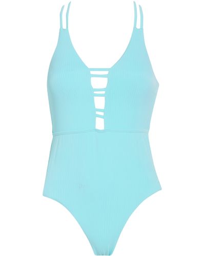 Nicole Miller Rib Cutout One-piece Swimsuit - Blue