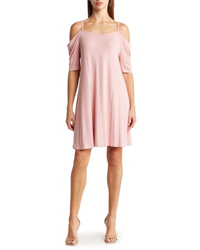 Go Couture Cold Shoulder Minidress - Pink