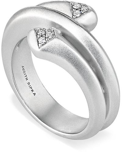 Judith Ripka Iris Diamond Bypass Ring - White