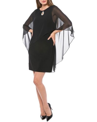Marina Chiffon Overlay Dress In Black At Nordstrom Rack