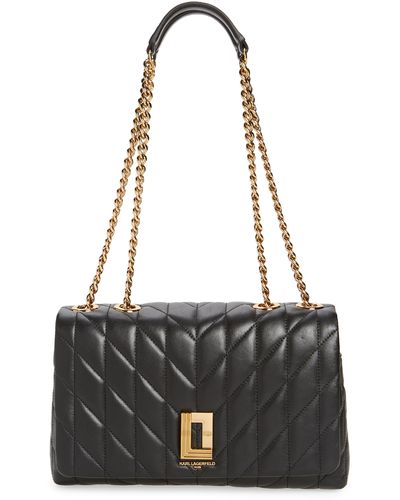 Karl Lagerfeld Lafayette Medium Shoulder Bag - Black