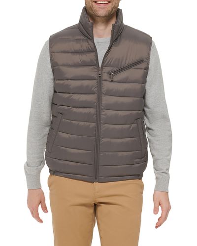 Cole Haan Quilted Puffer Vest - Gray