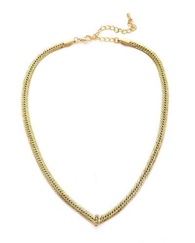 Panacea Crystal Chain Necklace - Metallic