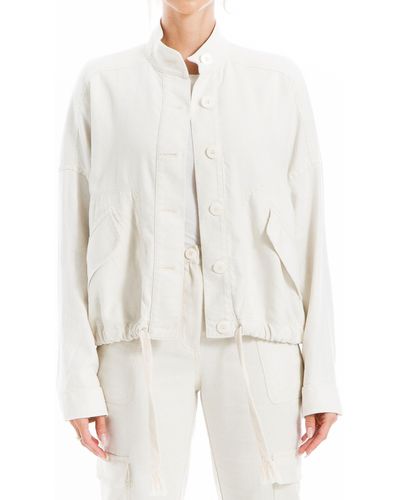 Max Studio Drop Shoulder Woven Jacket - White