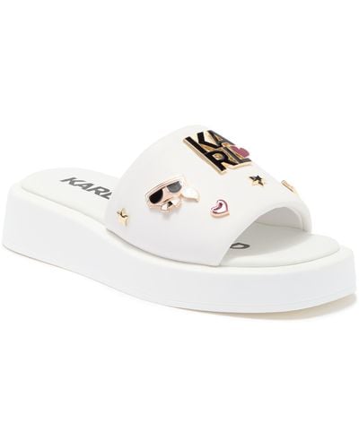 Karl Lagerfeld Ozella Platform Slide Sandal - White