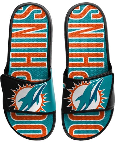 FOCO Miami Dolphins Logo Gel Slide Sandals In Orange/teal At Nordstrom Rack