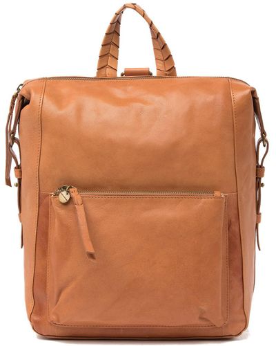 Lucky Brand Zona Convertible Leather Backpack - Brown