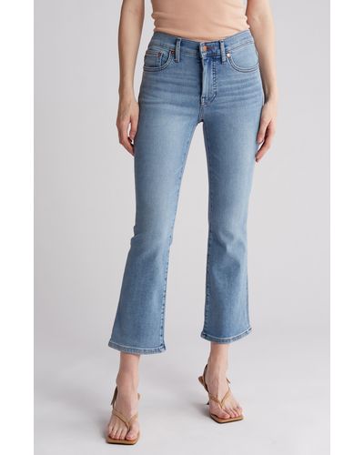 Madewell Mid Rise Kickout Crop Jeans - Blue