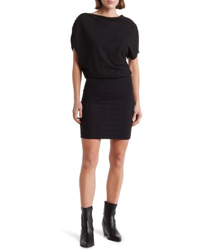 Go Couture Short Sleeve Sweater Dress - Black