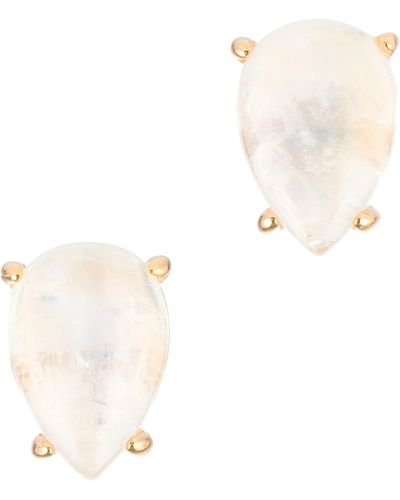 Adornia Fine Moonstone Pear Stud Earrings - White