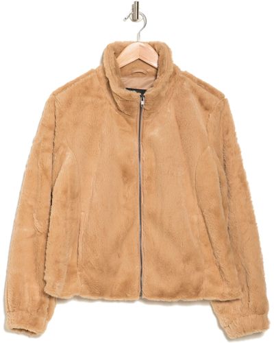 Sanctuary Lux Faux Fur Jacket In Cashew At Nordstrom Rack - Natural