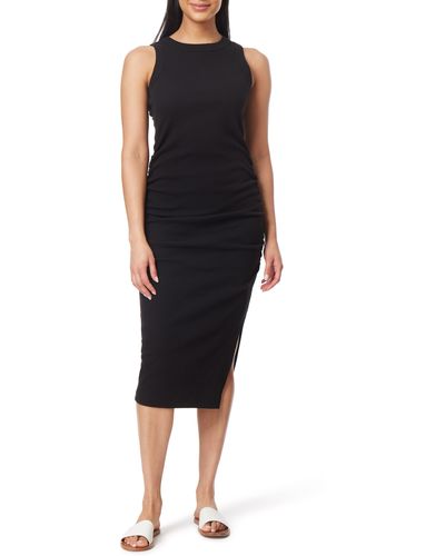 C&C California Frances Cotton Blend Rib Body-con Dress - Black