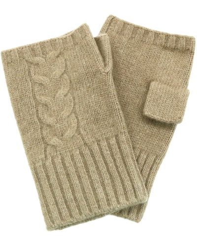 Portolano Cable Knit Fingerless Gloves - Multicolor