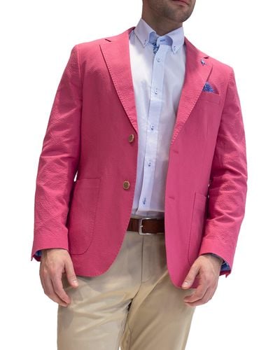 Tailorbyrd Solid Seersucker Sportcoat - Pink