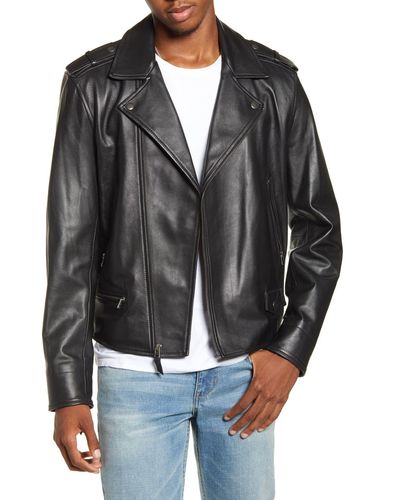 BP. X Alex Costa Leather Moto Jacket - Black
