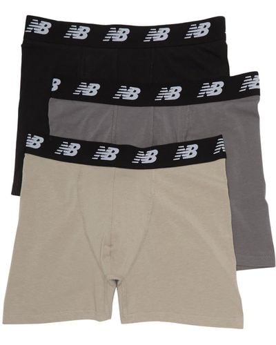 New Balance 3-pack Perfect Cotton Brief Boxers In Blk/mindful Grey/castlerock At Nordstrom Rack - Gray