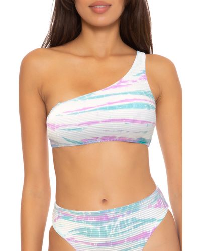 Becca Iconic Asymmetric One-shoulder Bikini Top - Blue