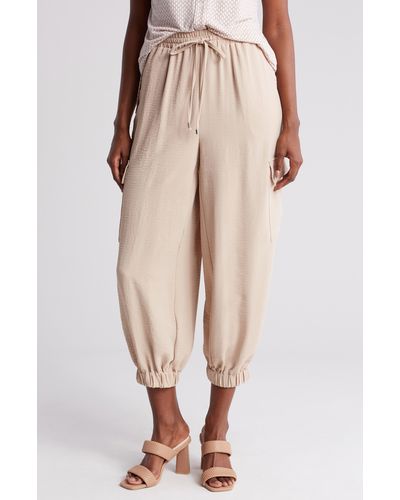Adrianna Papell Utility Pocket Sweatpants - Natural