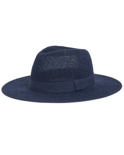 Nordstrom Solid Packable Panama Hat - Blue