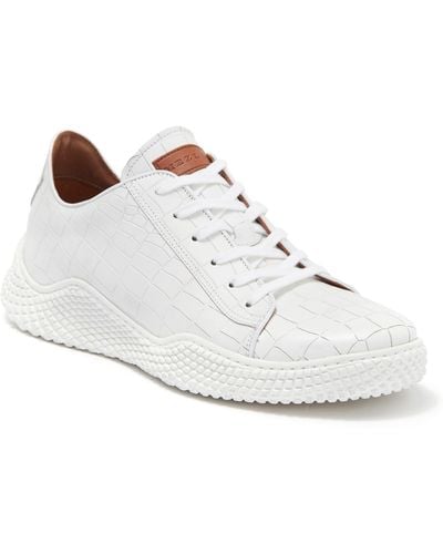 Mezlan Croc Embossed Sneaker - White
