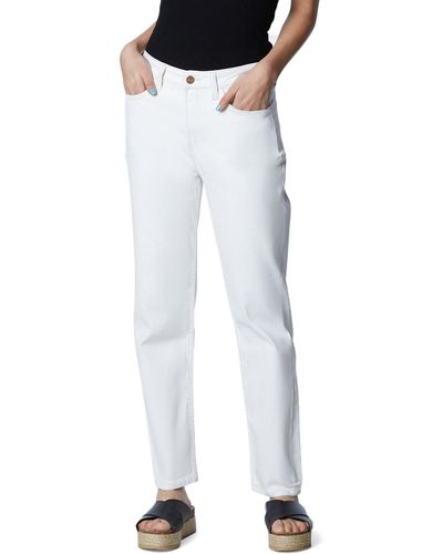 HINT OF BLU Clever High Waist Ankle Slim Straight Leg Jeans - White
