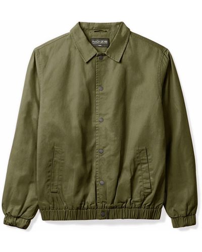 Noize Wiley Waxed Cotton Bomber Jacket - Green