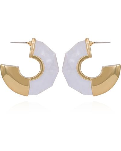 Vince Camuto Clearly Disco Hoop Earrings - White