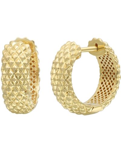 Bony Levy 14k Gold Diamond Cut Hoop Earrings - Metallic