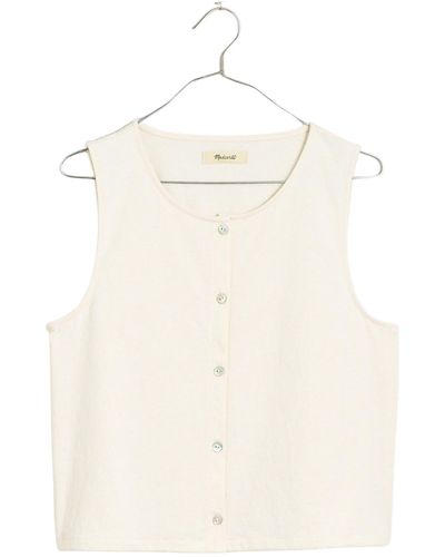 Madewell Bacopa Button Front Tank Top - Natural