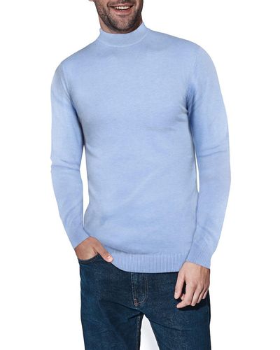 Xray Jeans Core Mock Neck Knit Sweater - Blue
