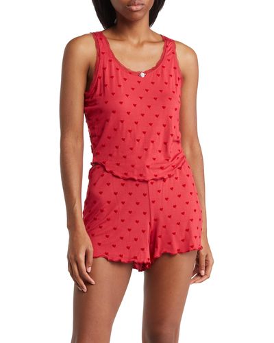 Honeydew Intimates Sweet Talk Heart Short Pajamas - Red