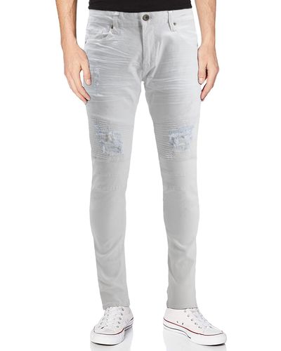 Xray Jeans Rawx Skinny Fit Moto Jeans - Gray