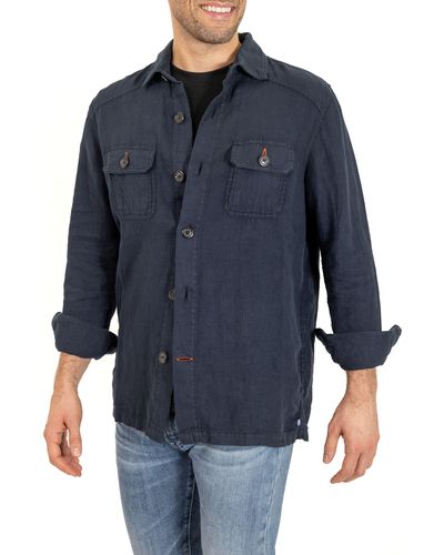 PINOPORTE Linen Overshirt - Blue