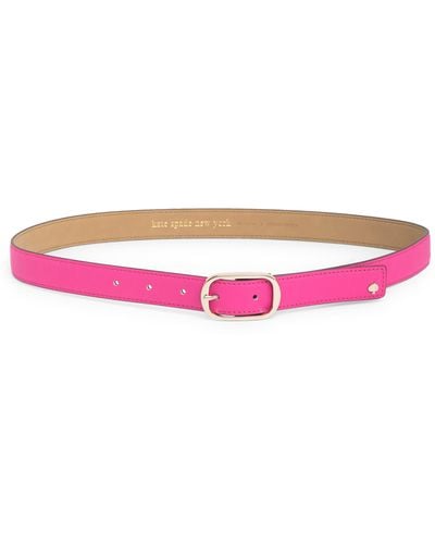 Kate Spade Stitched Feather Edge Belt - Pink