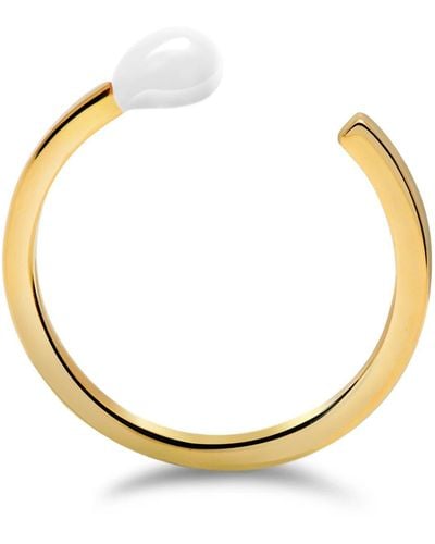 Gabi Rielle Yellow Gold Vermeil White Matchstick Bypass Ring - Metallic