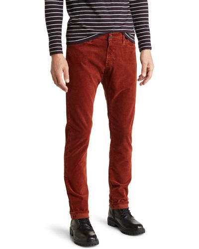 AG Jeans Tellis Slim Fit Corduroy Pants - Red