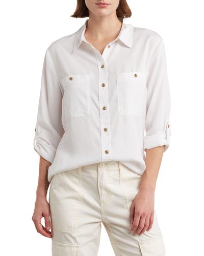 Sanctuary ® Lyocell Boyfriend Button-up Shirt - White