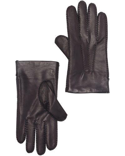 Bruno Magli Cashmere Lined Hand Stitch Leather Gloves - Multicolor