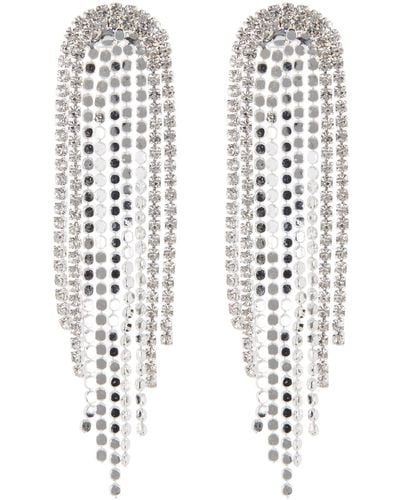 Natasha Couture Crystal Chandelier Drop Earrings - White