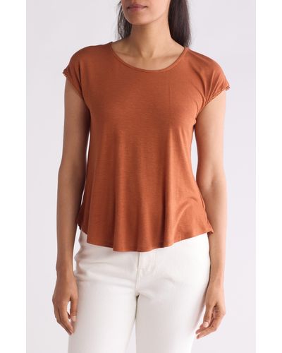 Bobeau Twist Back T-shirt - Orange