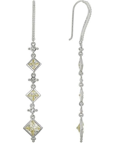 Judith Ripka Diamond Cut Cz Drop Earrings - White