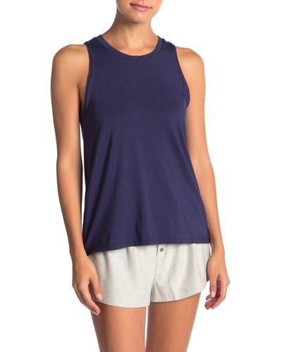French Connection Solid Flare Tank - Blue