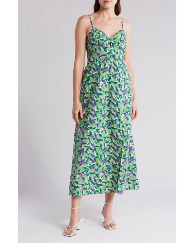 MELLODAY Printed Maxi Dress - Green