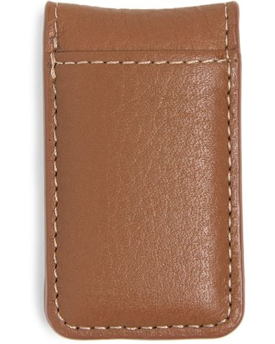 Johnston & Murphy Leather Magnetic Money Clip - Brown