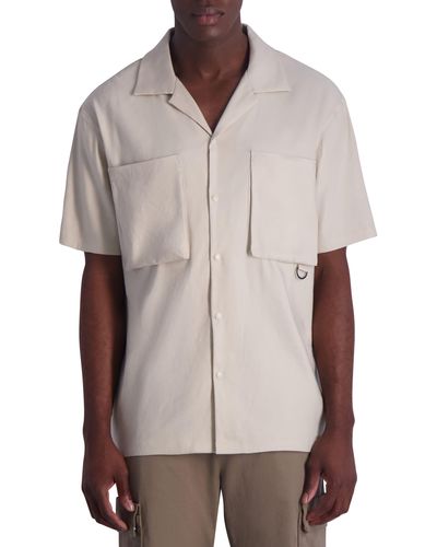Karl Lagerfeld Short Sleeve Button-up Shirt - Brown