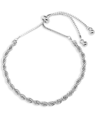 Nordstrom Demi Fine Rope Chain Slider Bracelet - White