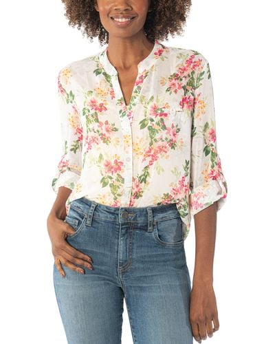 Kut From The Kloth Jasmine Top In Quartu Ivory At Nordstrom Rack - Blue